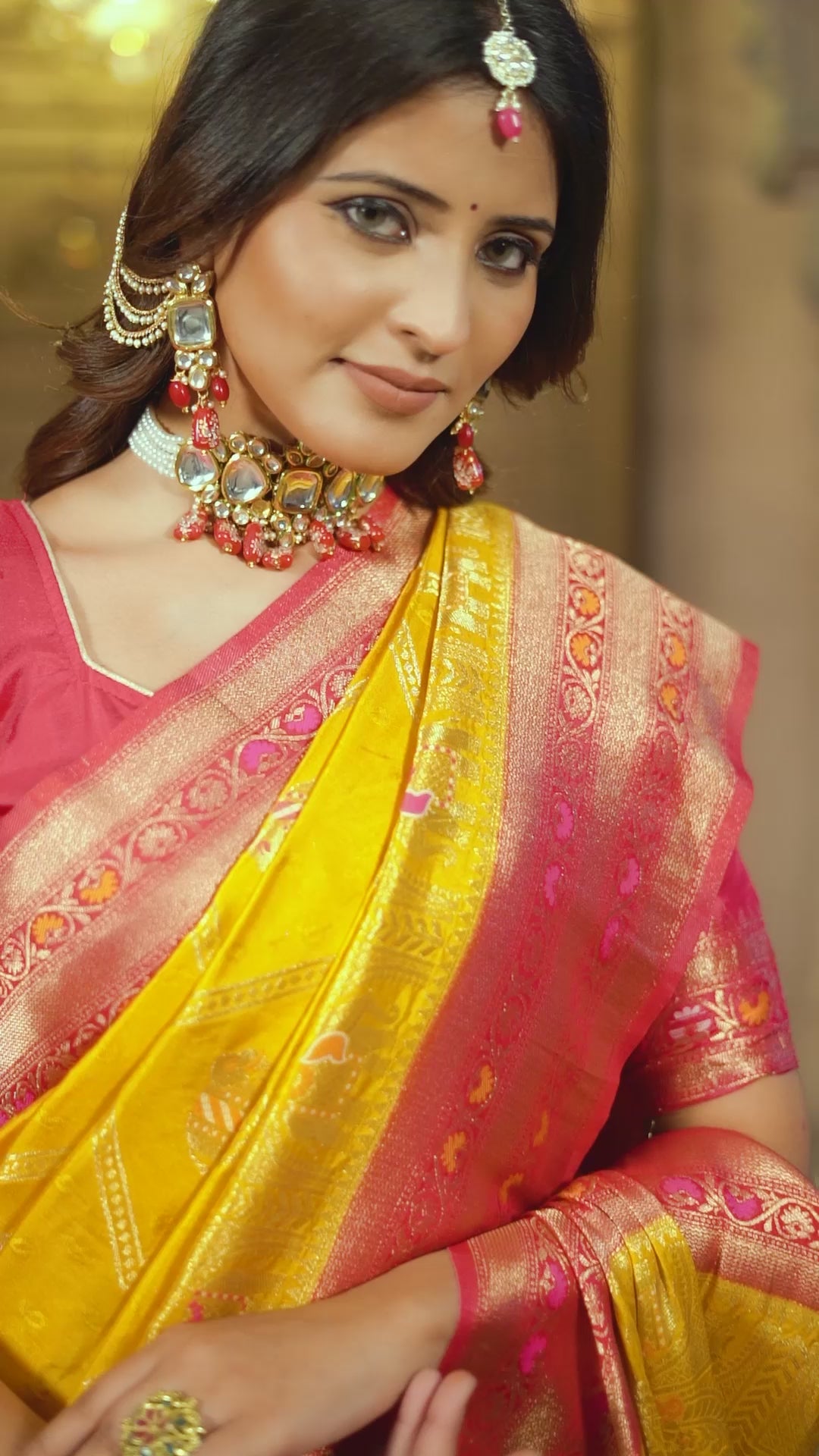 Mysore Silk Yellow Premium Saree