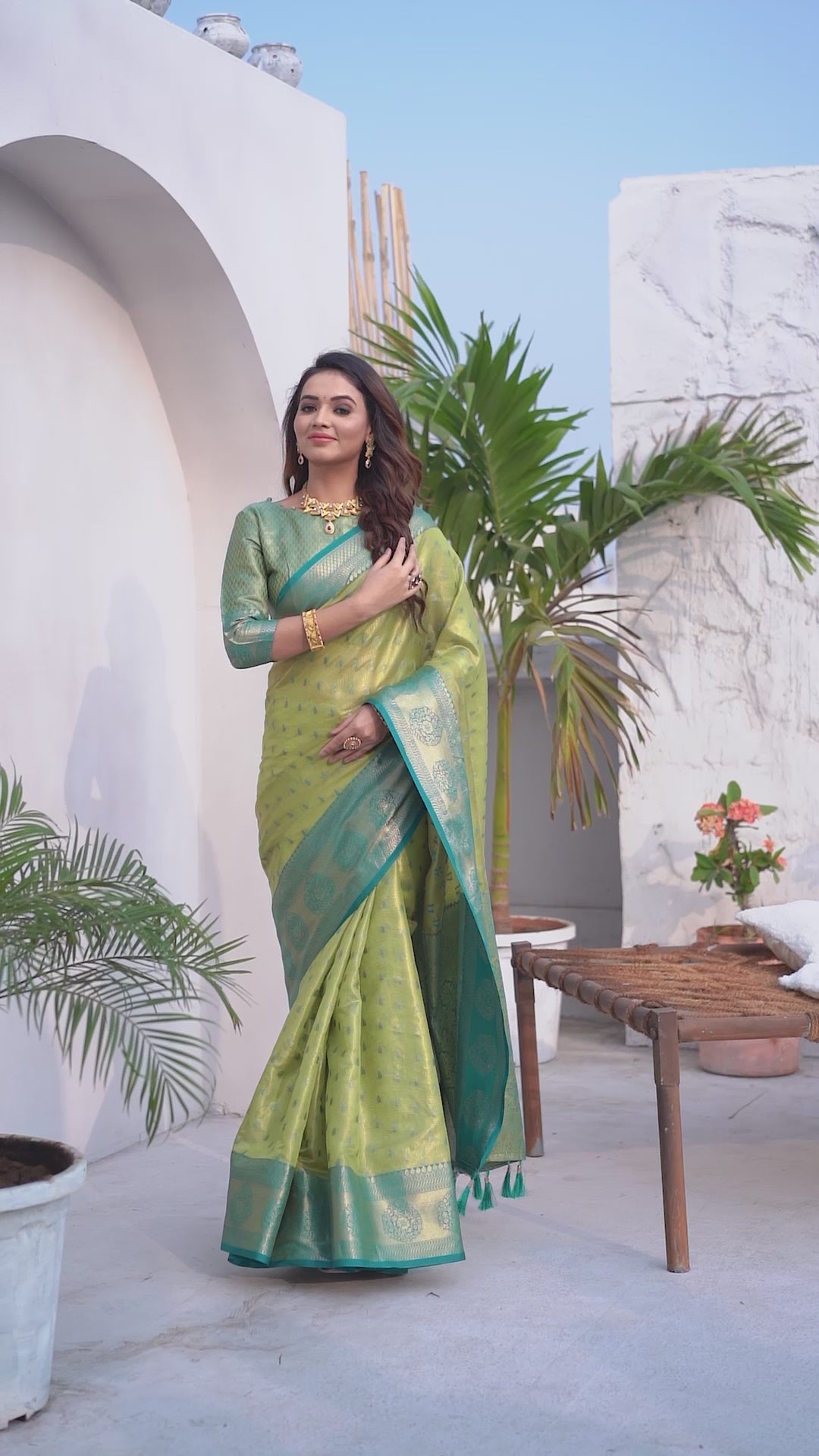 New Collection Green Color Silk Saree