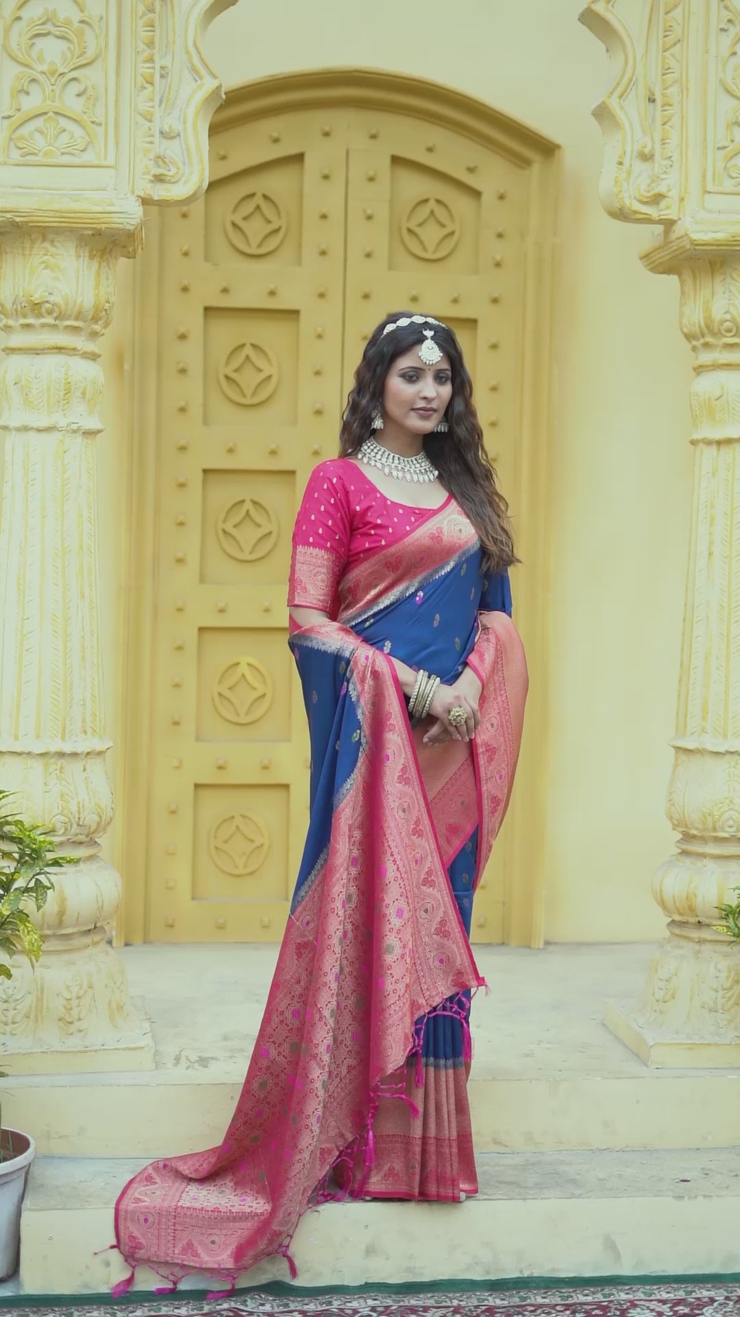 Attractive Blue Color Silk Saree