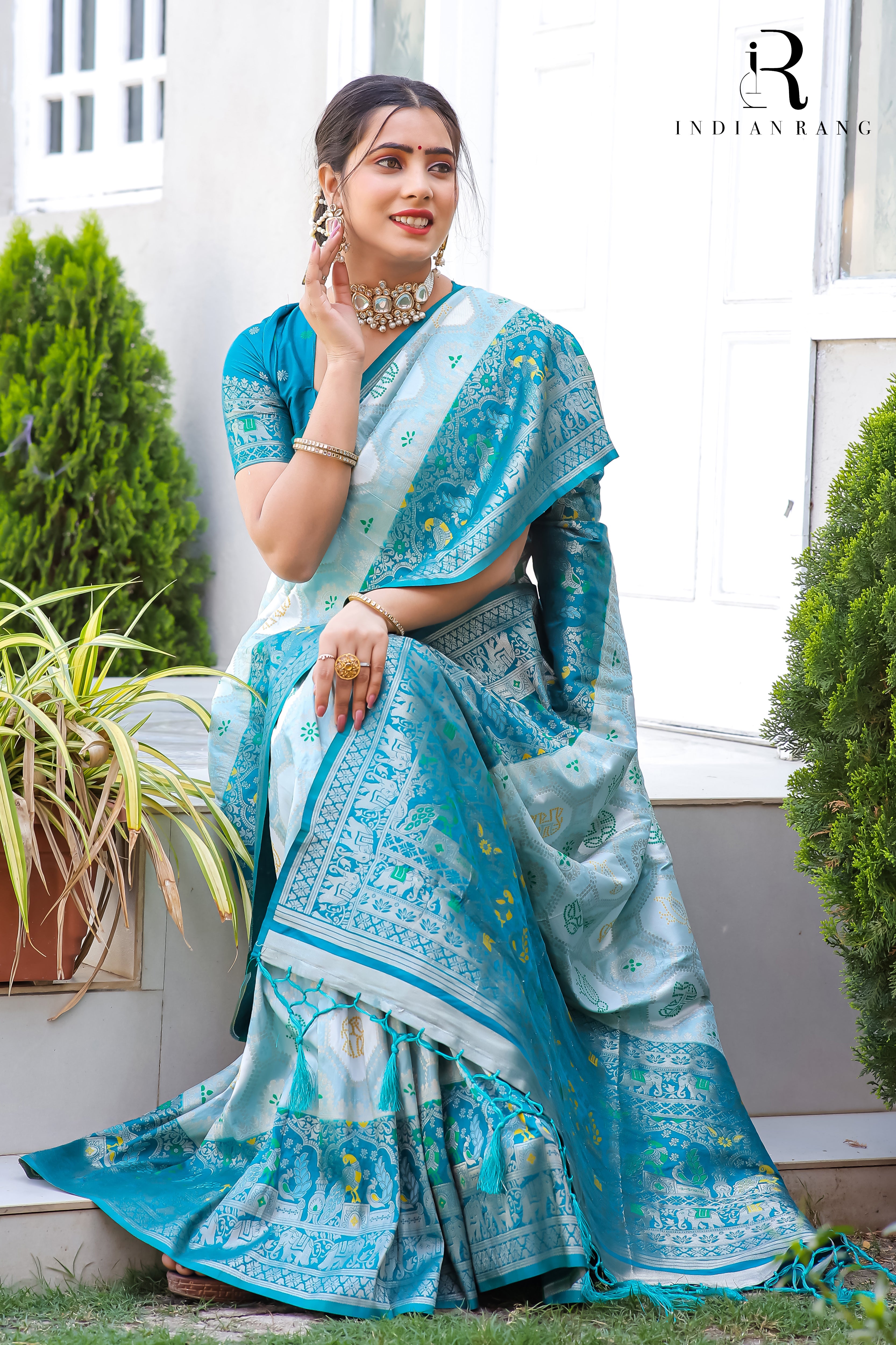 Latest Collection Dola Silk Blue Saree