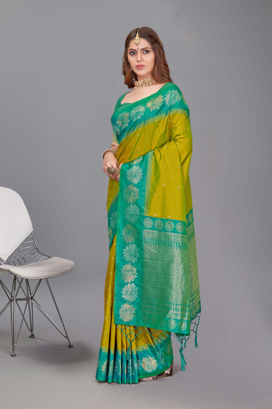 New Design Pure Silk Green Saree