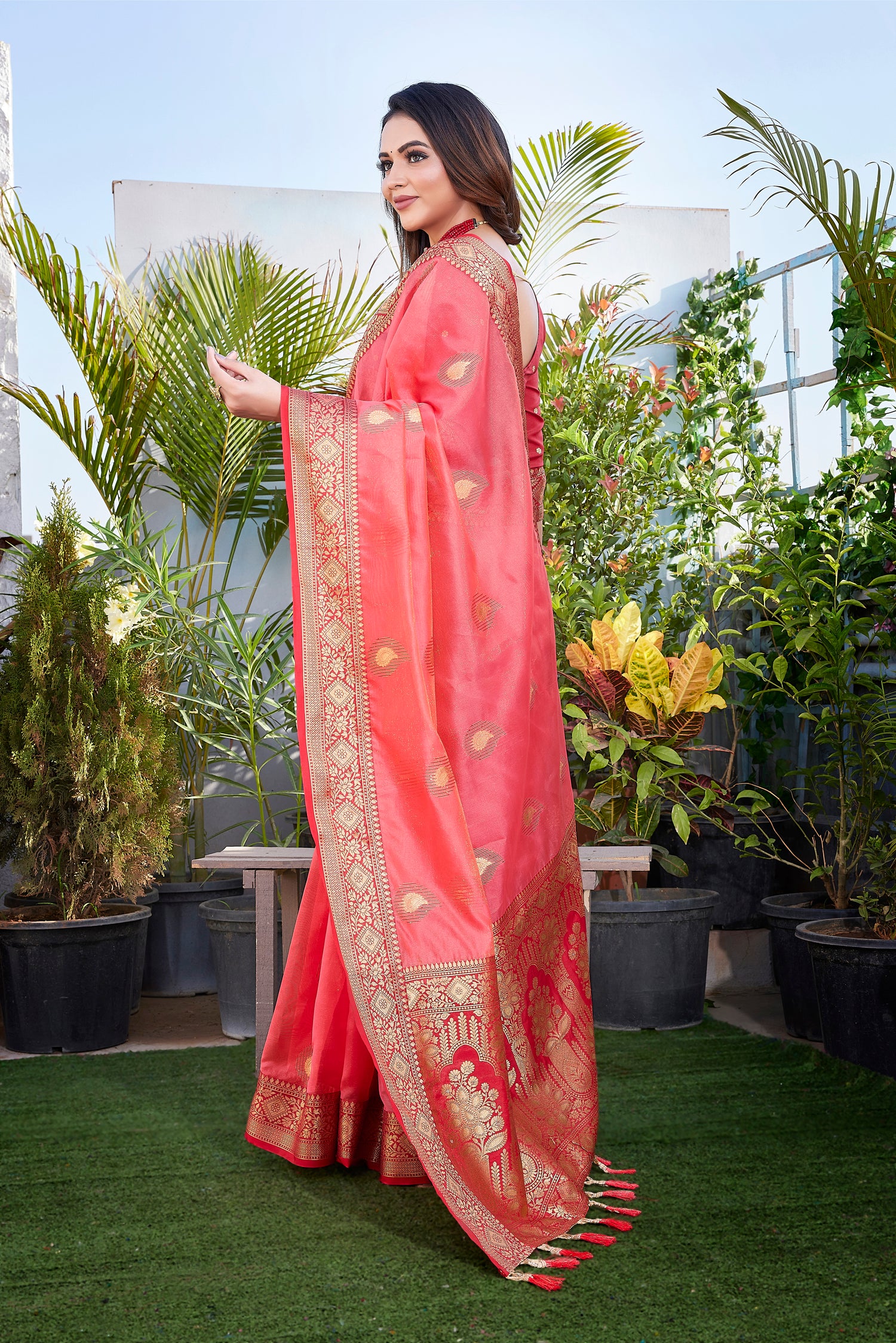 New Party Wear Pure Khicha Silk Pink Saree