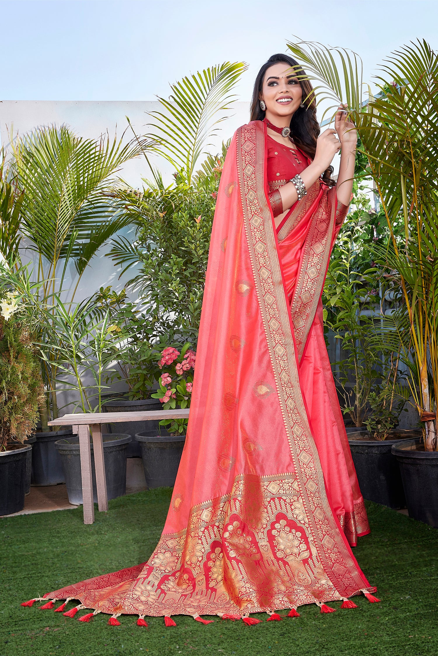 New Party Wear Pure Khicha Silk Pink Saree