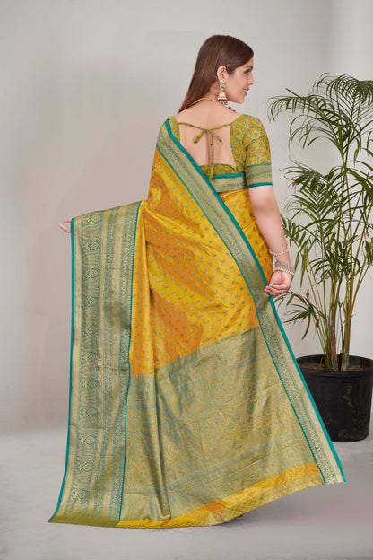 Explore Tissue Silk Yellow Color Saree