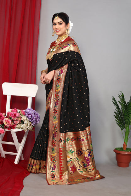 Trendy Collection Paithani Silk Black Saree