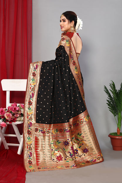 Trendy Collection Paithani Silk Black Saree