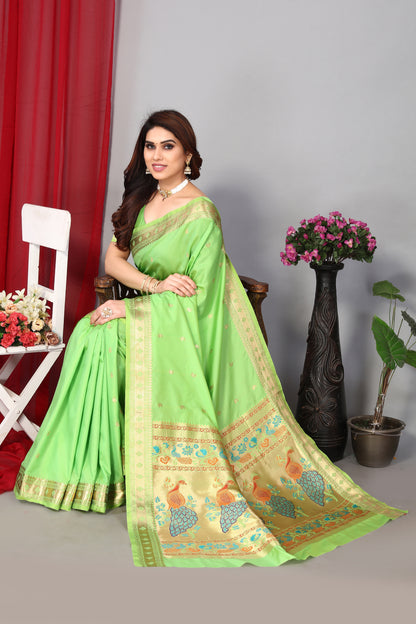 Royal Pista Color Paithani Silk Saree