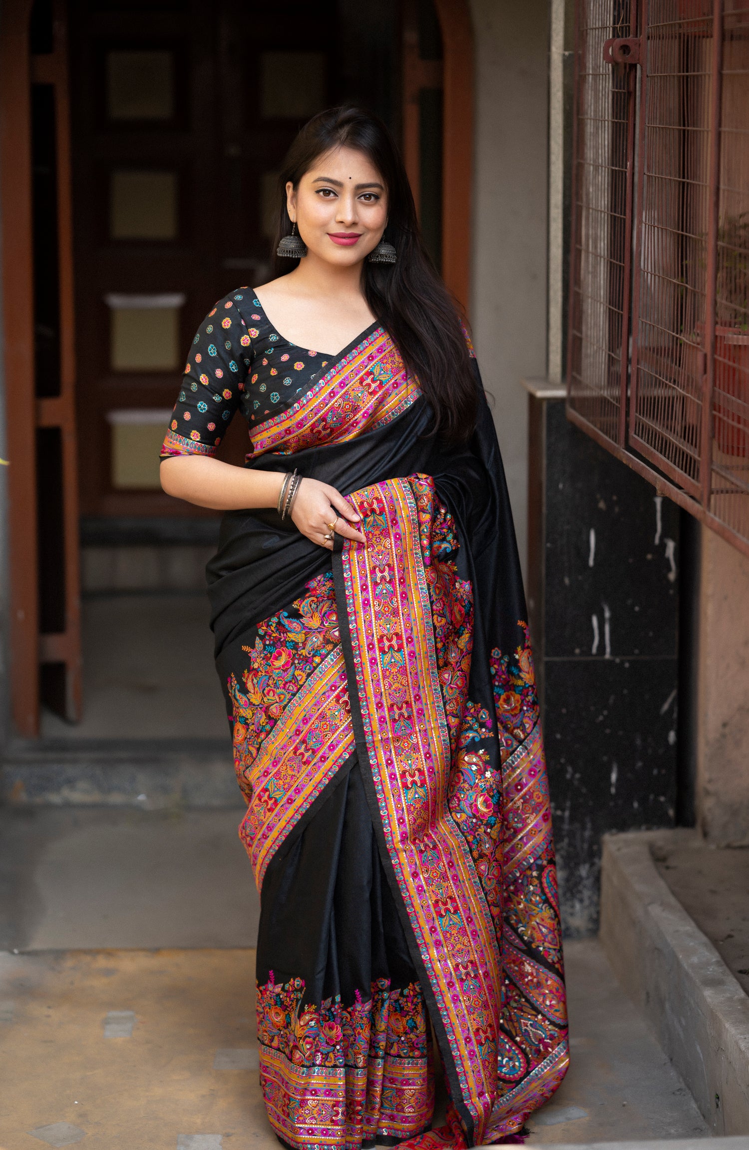 Pure Silk Latest Designer Black Saree