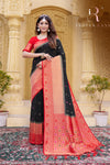 Designer Black Silk Saree