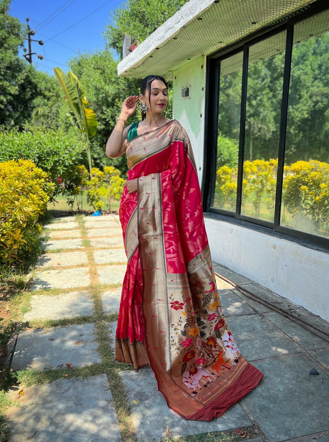 Soft Pure Silk Red Color Fancy Saree