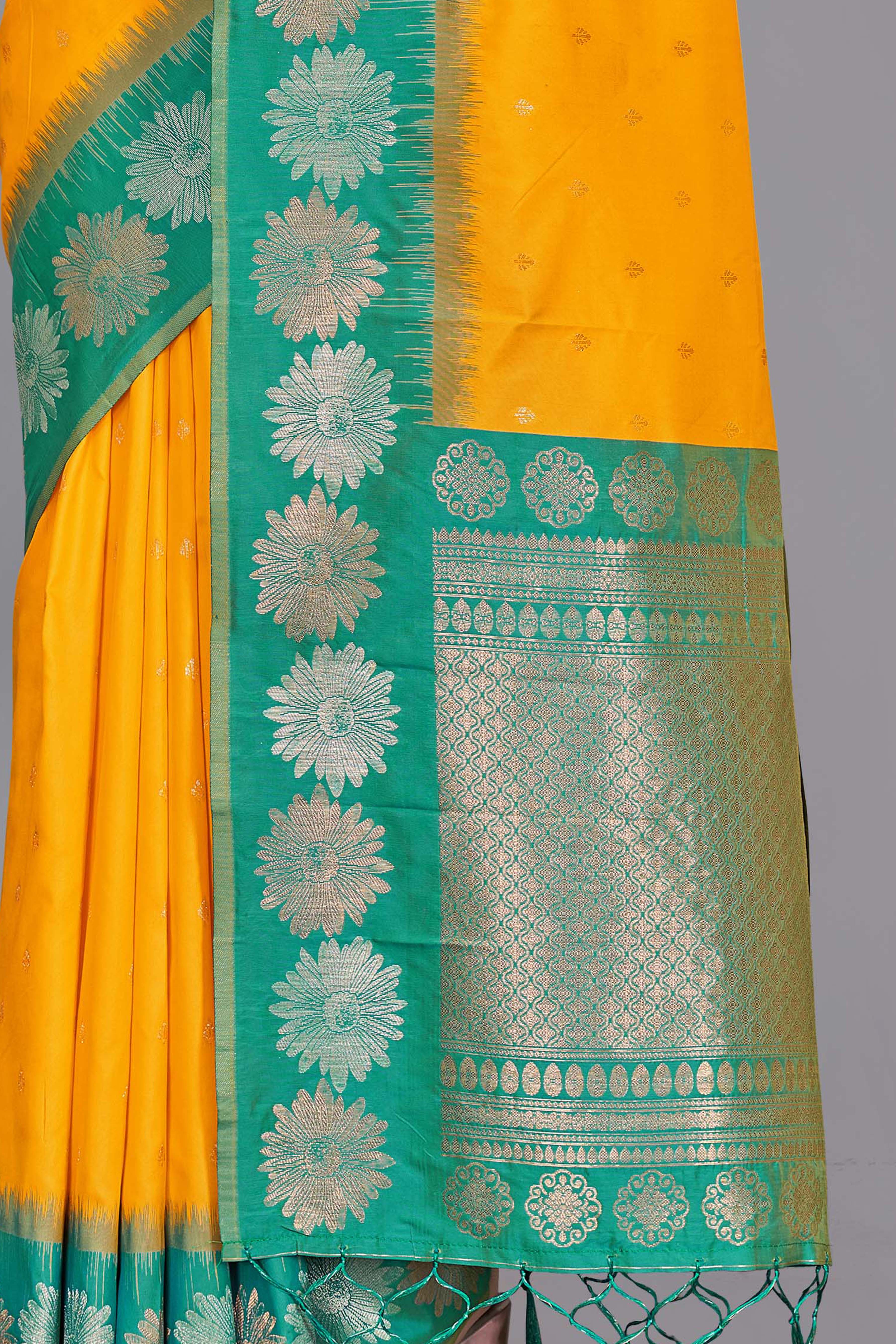 Haldi Wear Yellow Color Pure Silk Saree