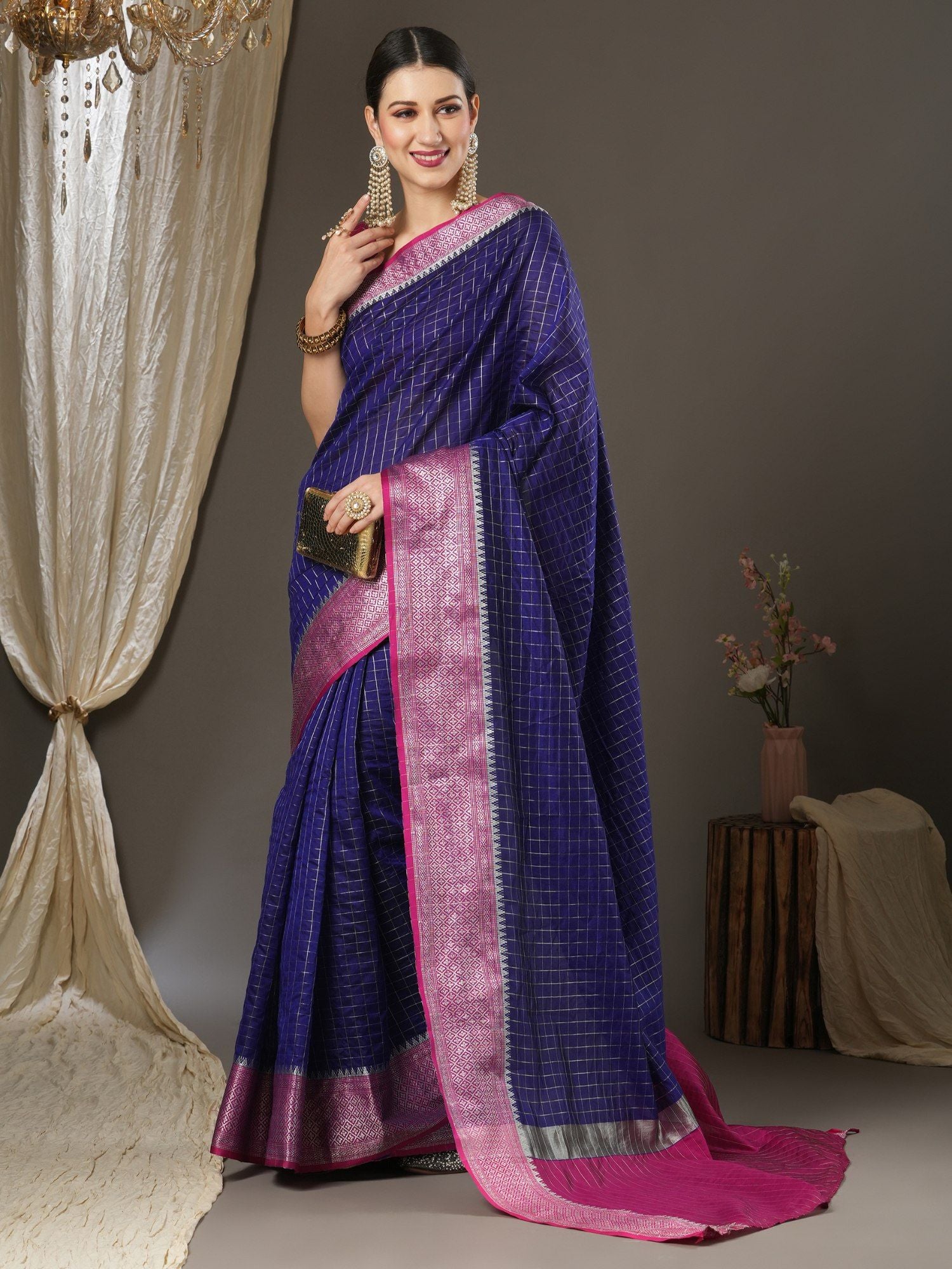 Latest Design Silk Blue Color Designer Saree