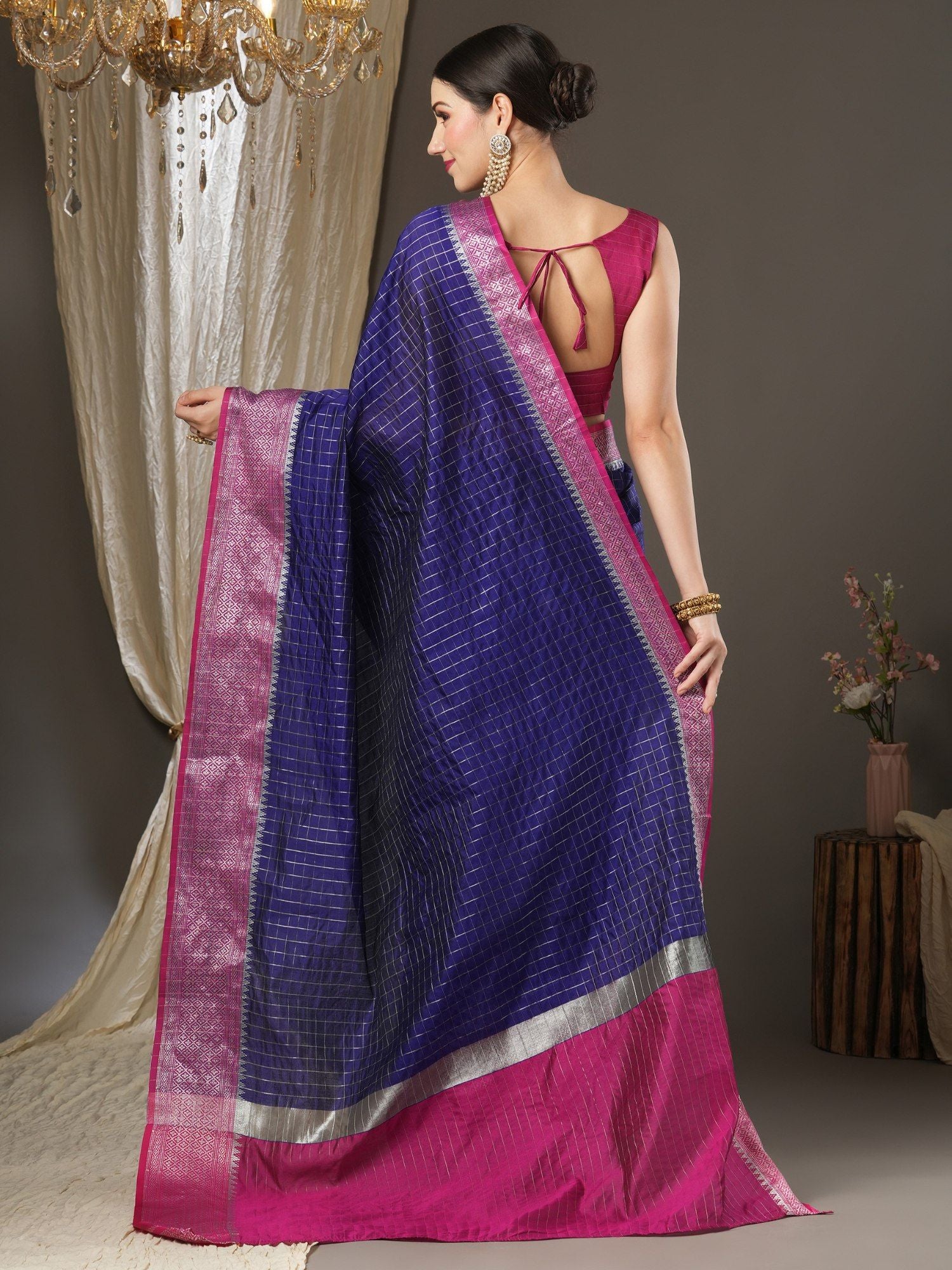 Latest Design Silk Blue Color Designer Saree