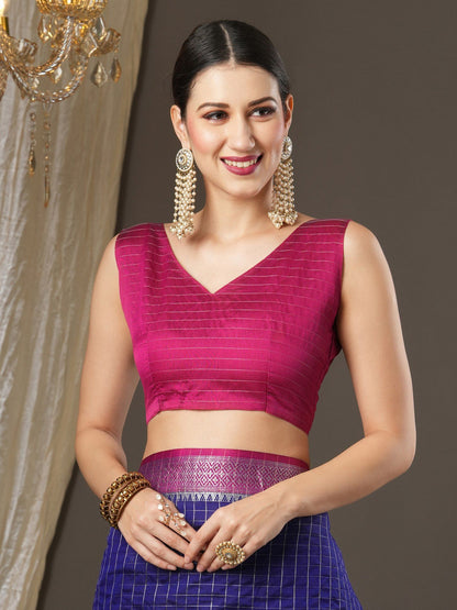 Latest Design Silk Blue Color Designer Saree