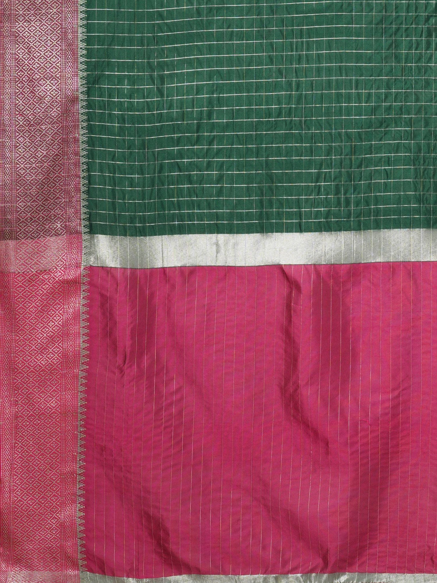 Latest Design Silk Dark Green Color Designer Saree