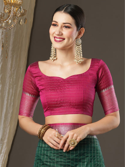 Latest Design Silk Dark Green Color Designer Saree