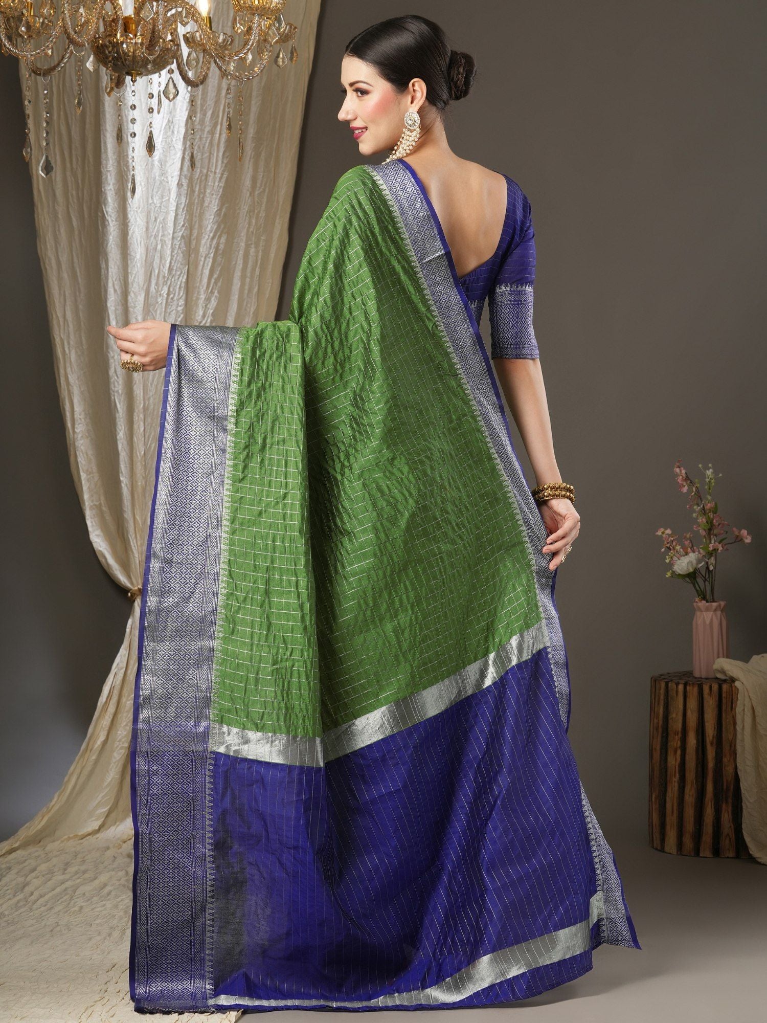 Latest Design Silk Green Color Designer Saree