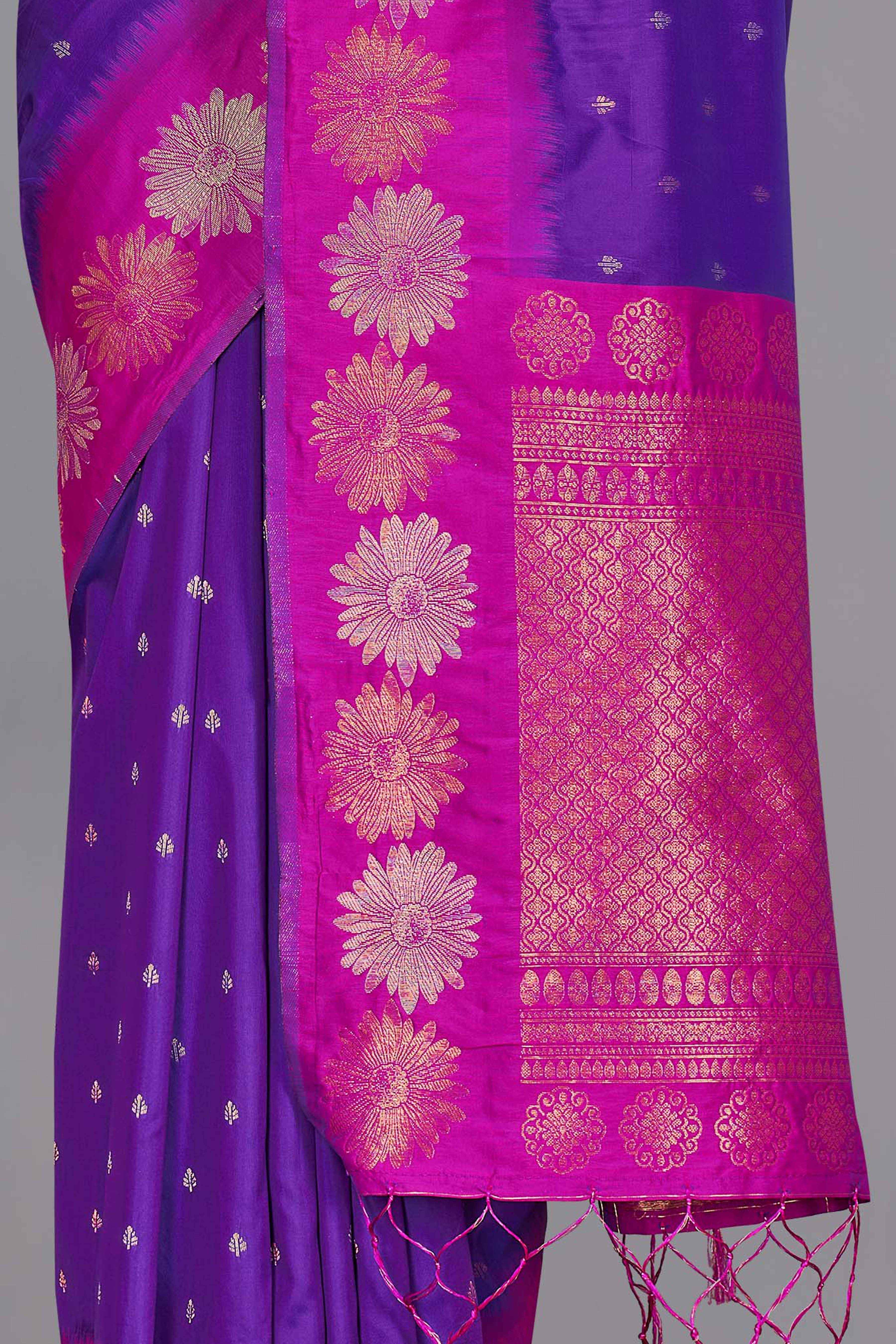 Beautiful Purple Color Pure Silk Saree