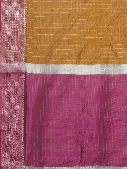 Latest Design Silk Yellow Color Designer Saree