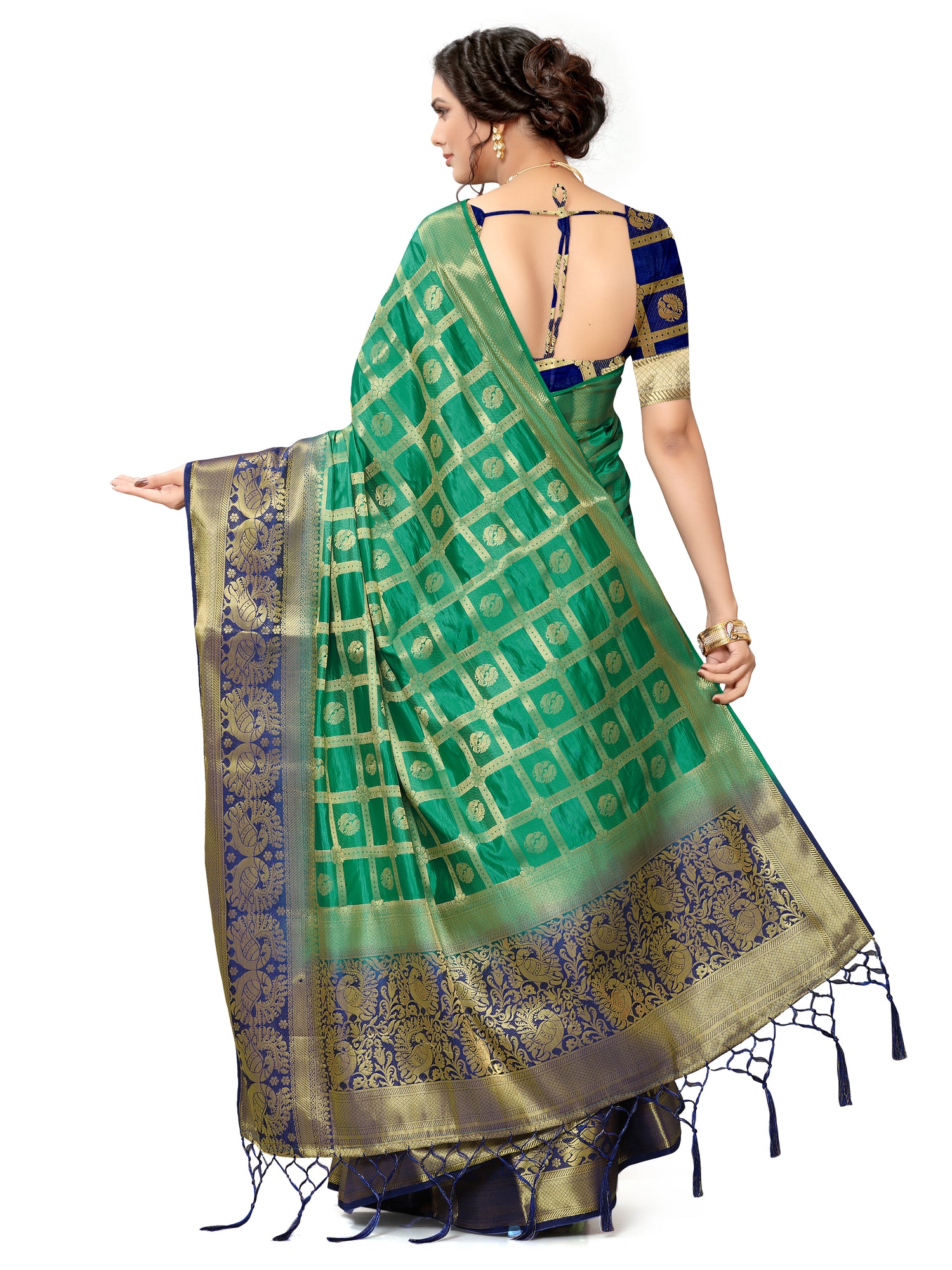 Royal Golden Green Banarasi Silk Saree