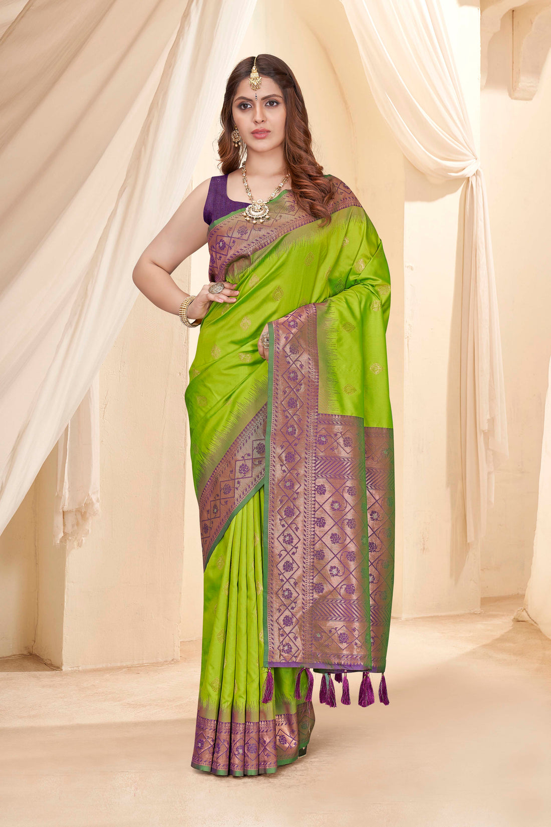 Light Green Latest Pure Silk Saree