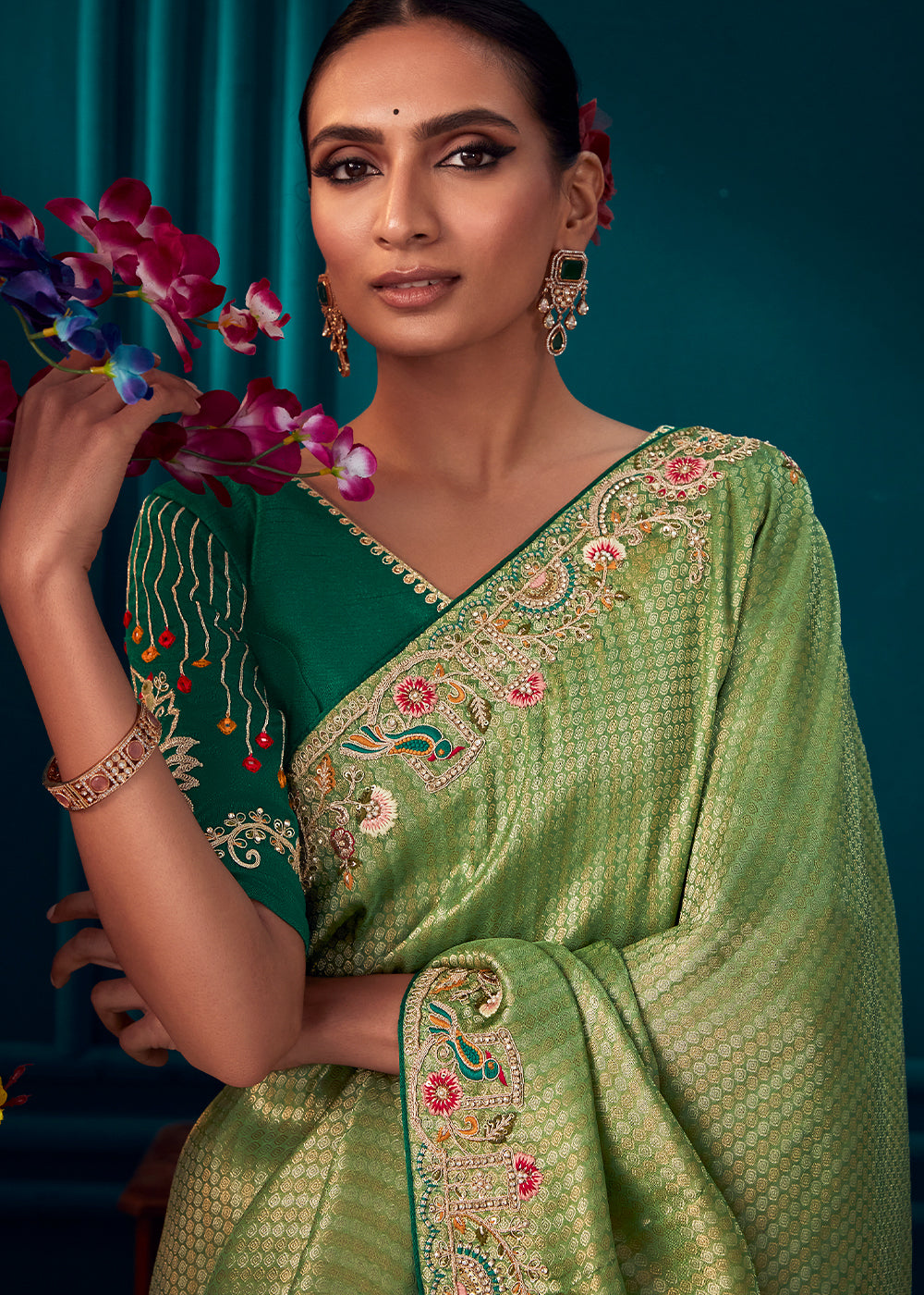 Heavy Latest Green Kanjivaram Silk Fancy Saree