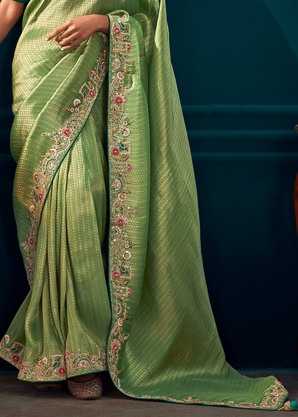 Heavy Latest Green Kanjivaram Silk Fancy Saree