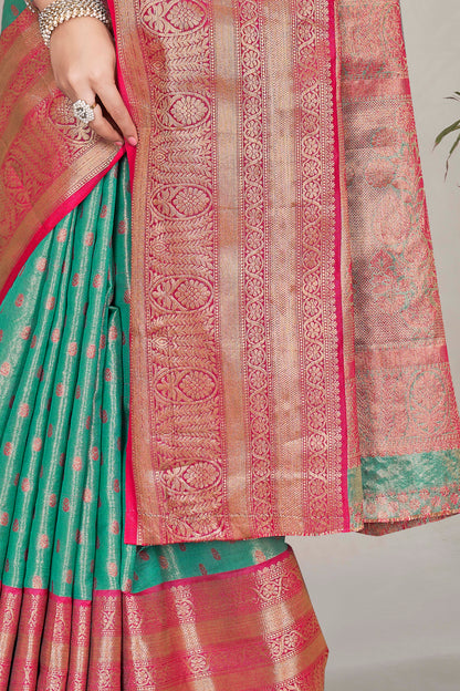 Traditional Tissue Silk Fancy Green Saree