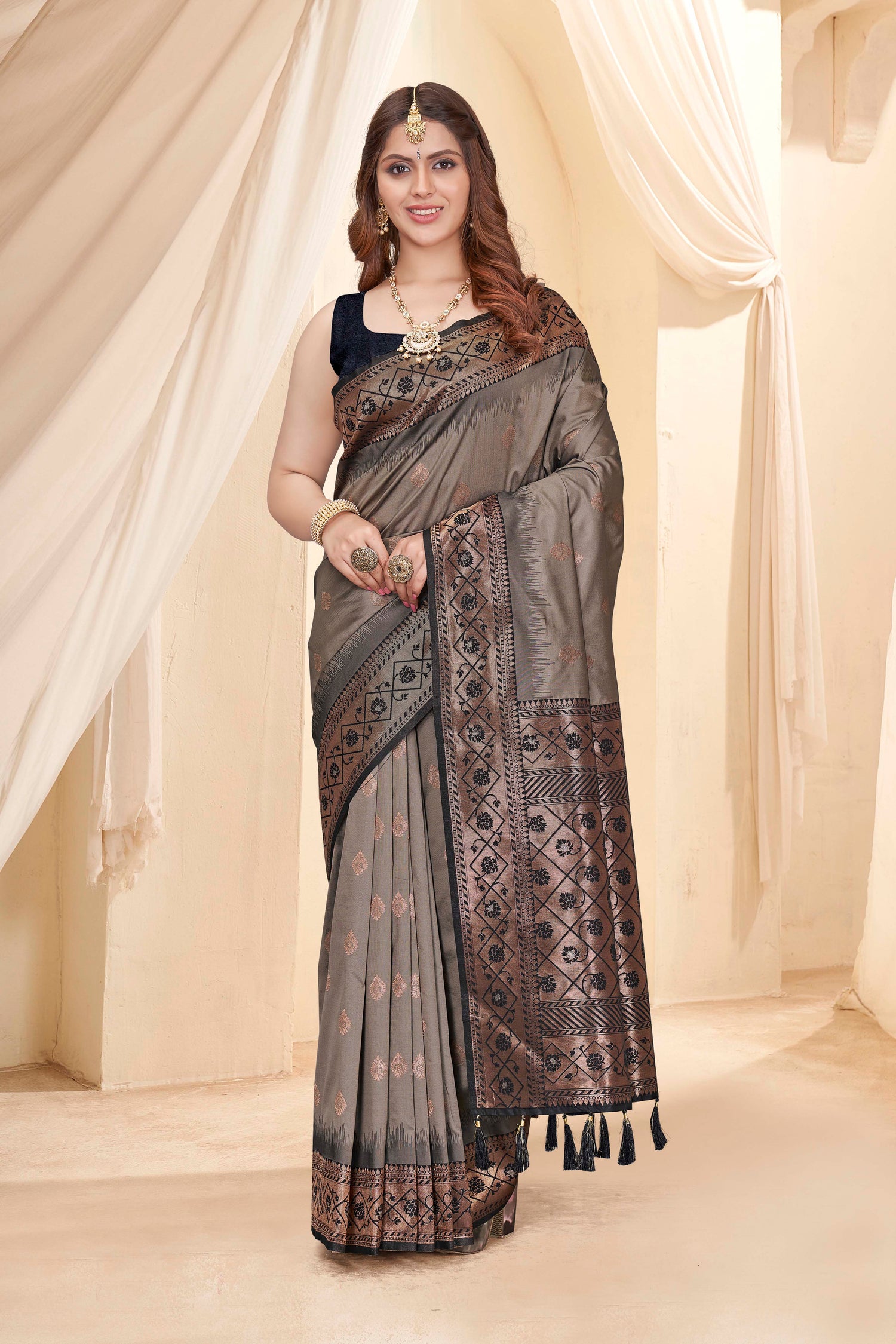 Exclusive Black Color Pure Silk Saree