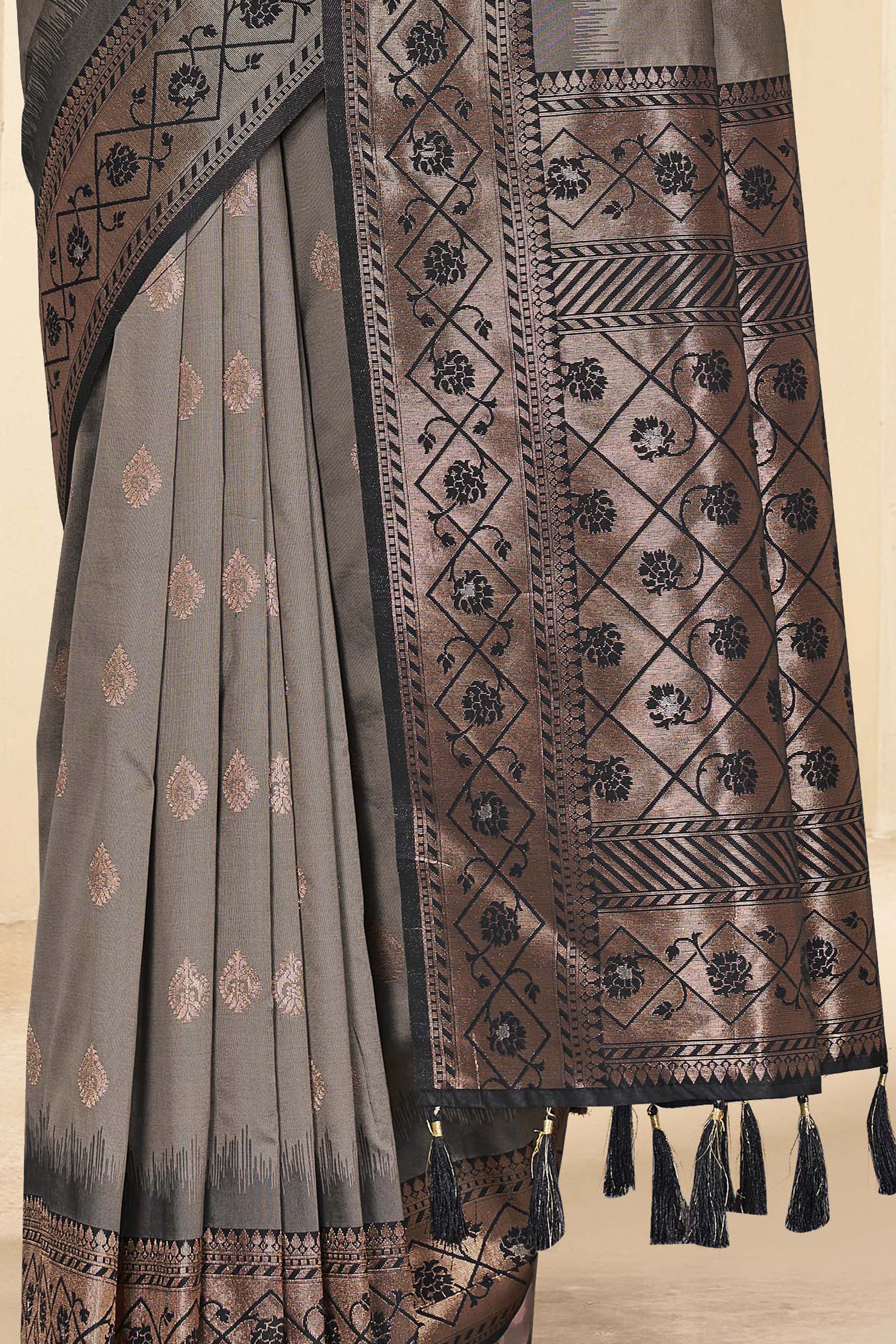 Exclusive Black Color Pure Silk Saree