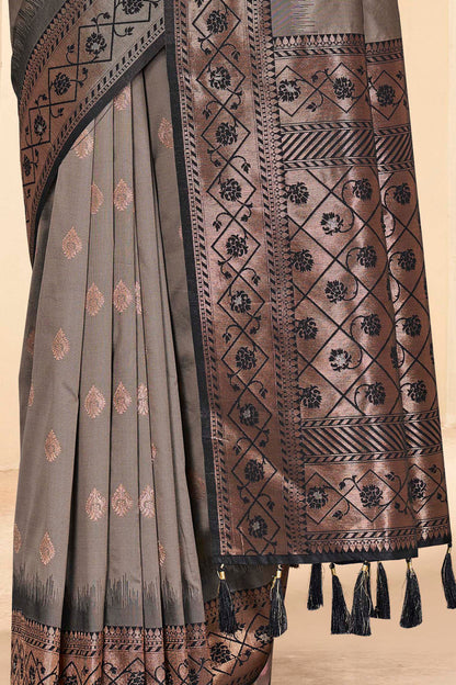 Exclusive Black Color Pure Silk Saree