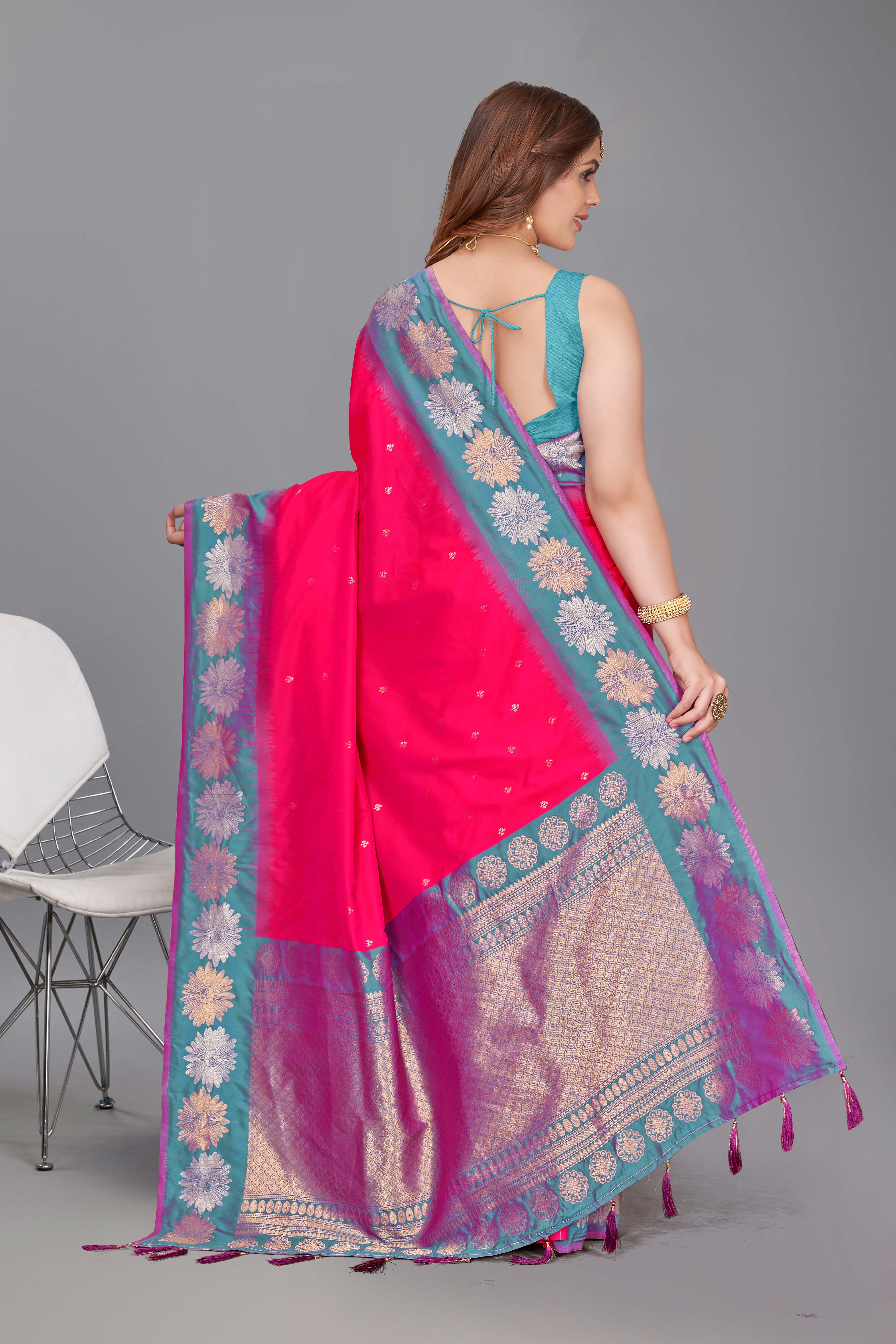 Heavy Pink Color New Arrive Pure Silk Saree