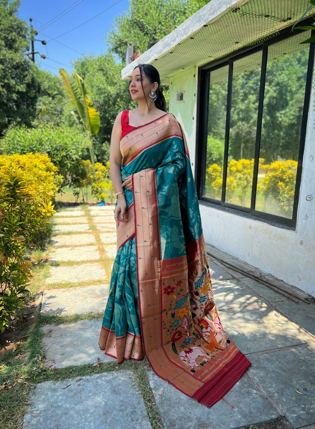 New Collection Blue Color Pure Silk Saree