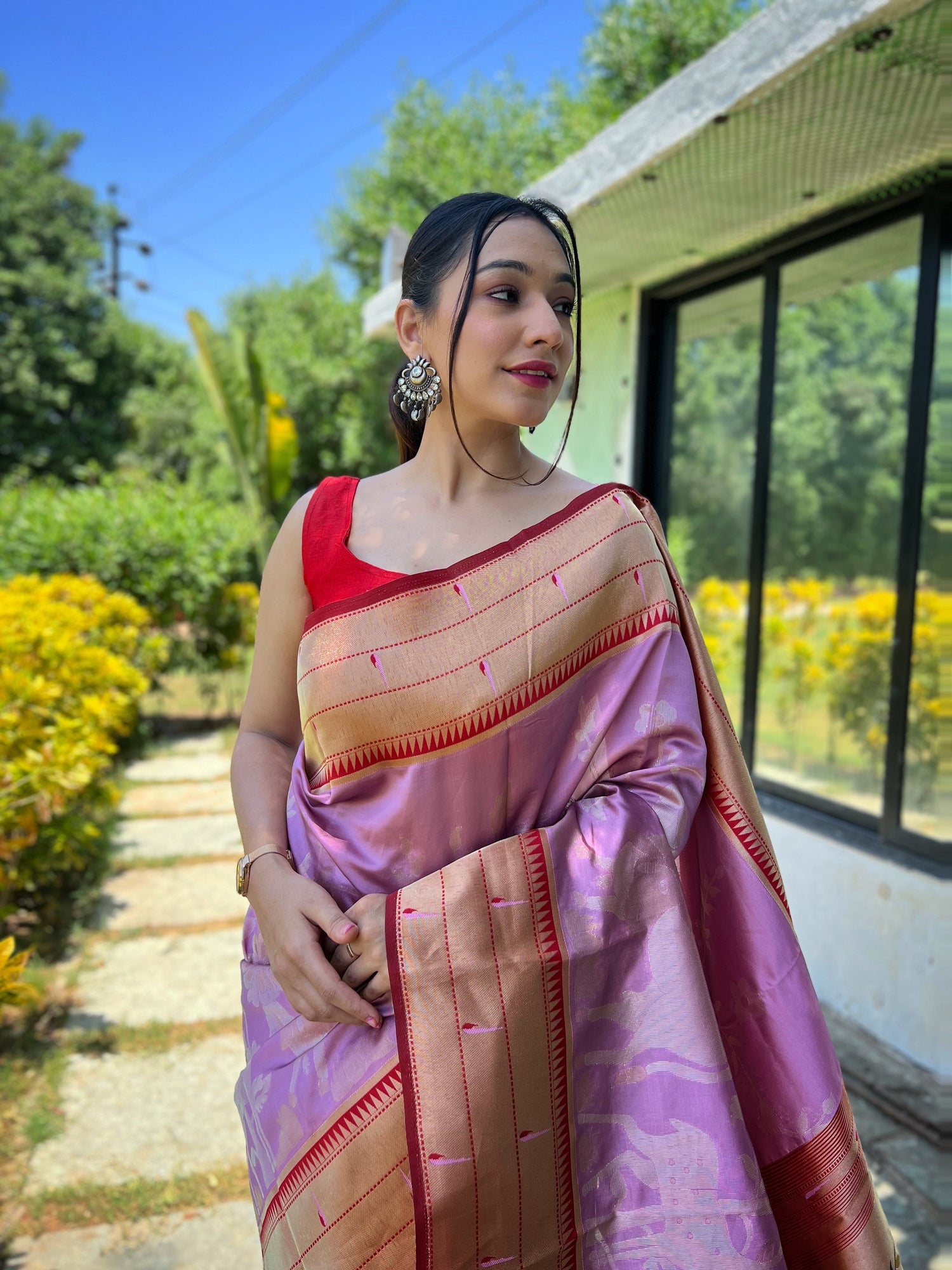 Beautiful Pure Silk Pink Color Saree