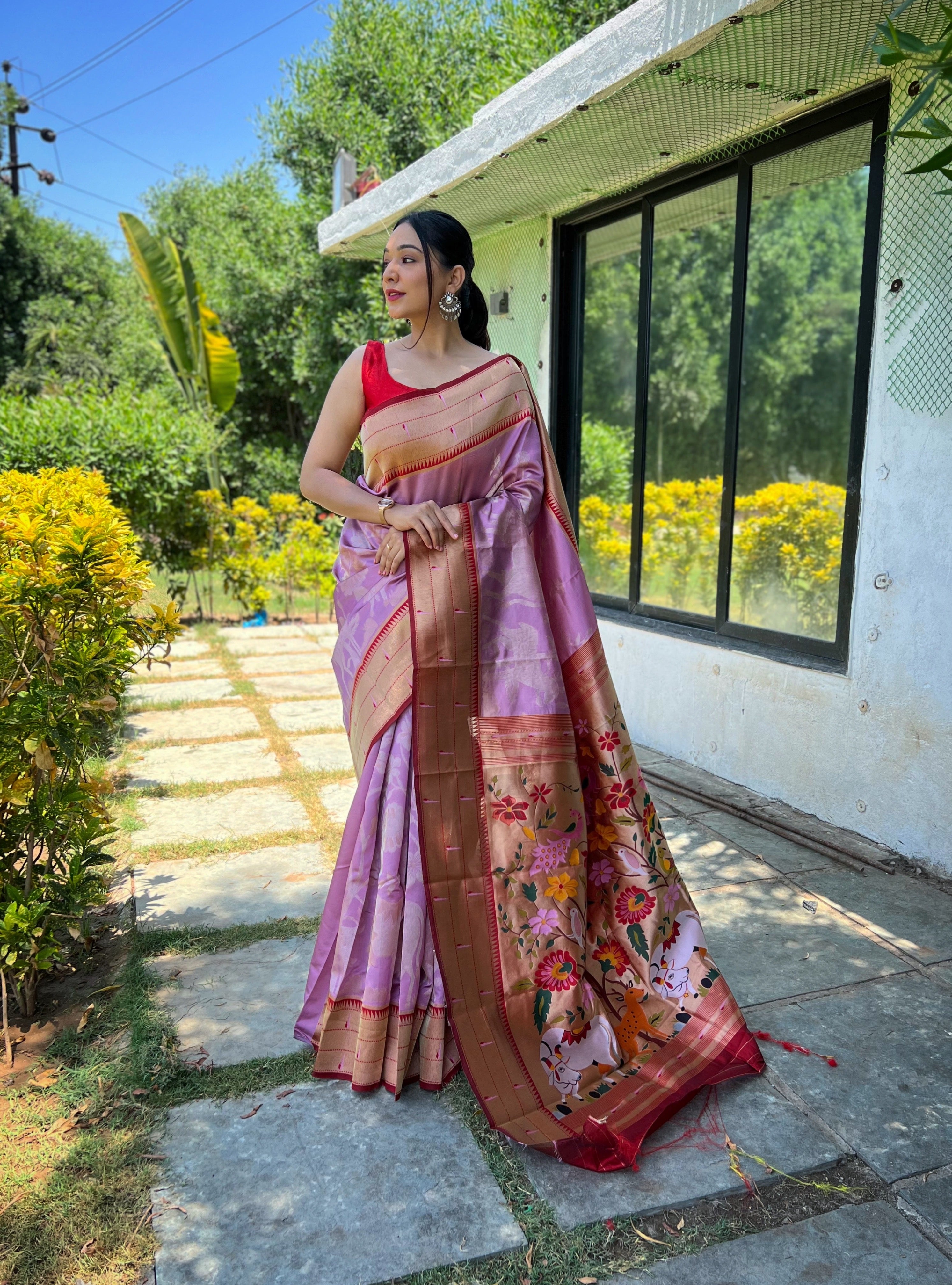 Beautiful Pure Silk Pink Color Saree