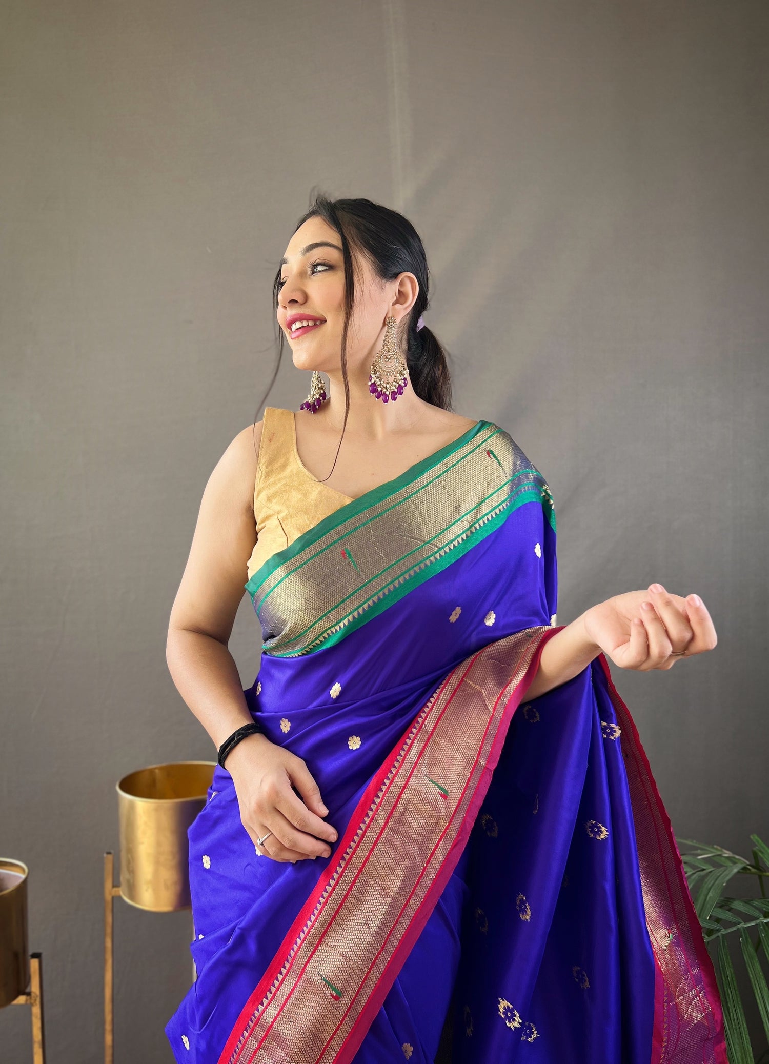 Royal Blue Party Wear Pure Silk Saree