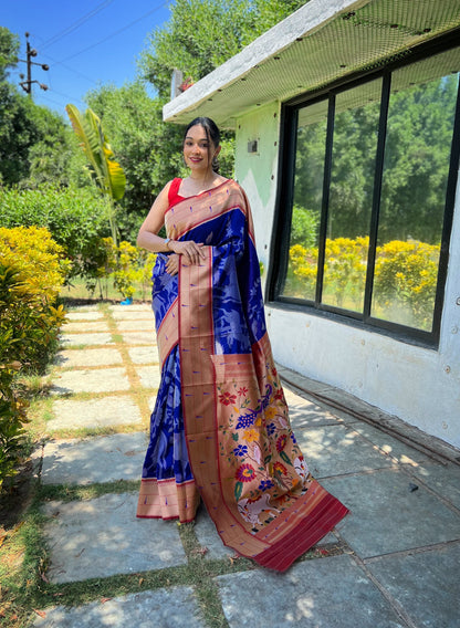 Modern Roya Blue Pure Silk Saree