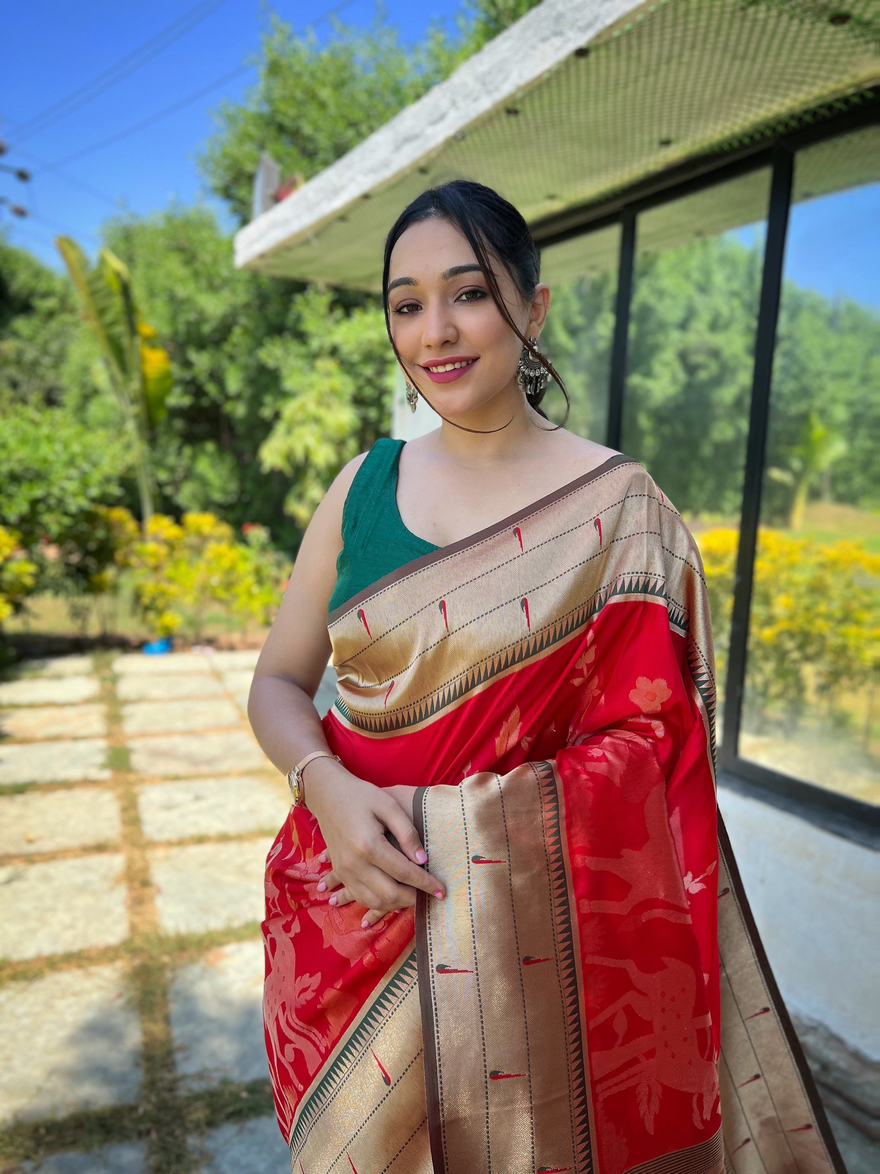 Red Color Heavy Pure Silk Saree