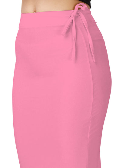 Saree Shapewear Petticoat In Baby Pink With Drawstring