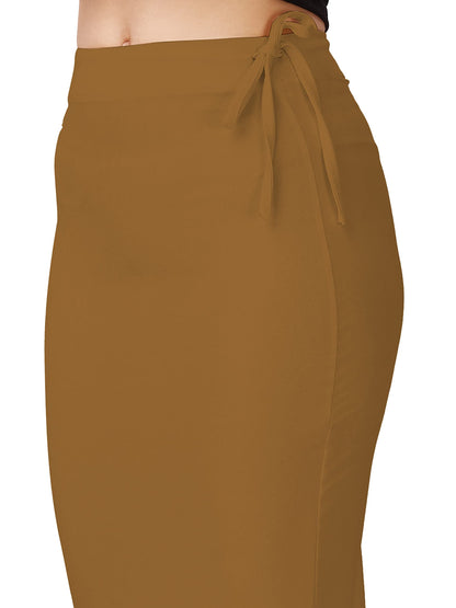 Saree Shapewear Petticoat In Brown With Drawstring