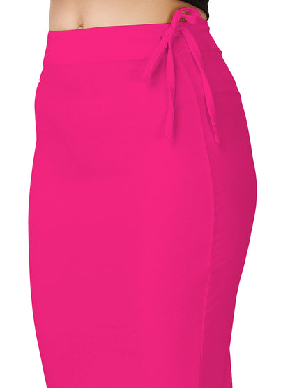 Saree Shapewear Petticoat In Pink With Drawstring