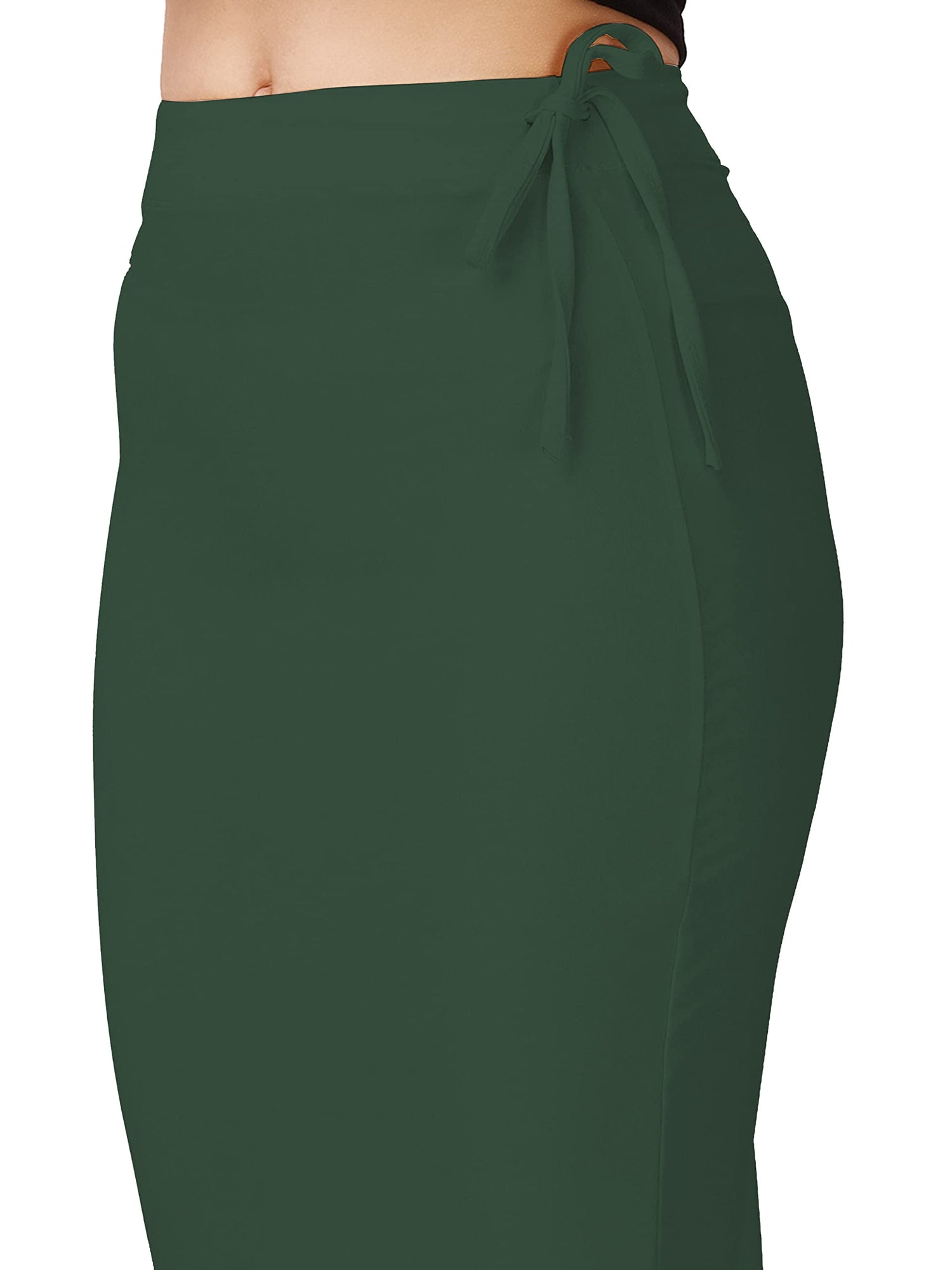 Saree Shapewear Petticoat In Dark Green With Drawstring