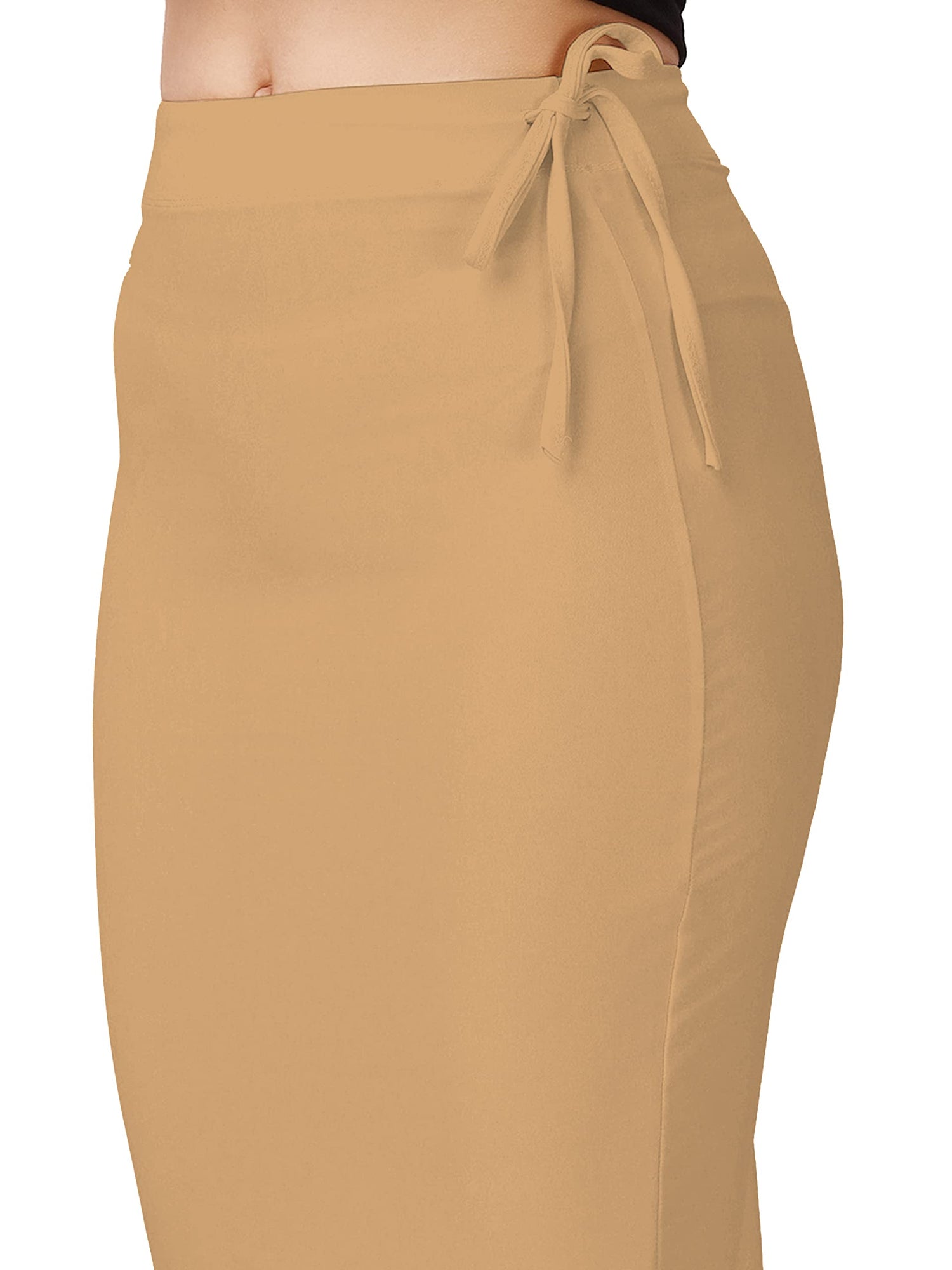 Saree Shapewear Petticoat In Gold Beige With Drawstring