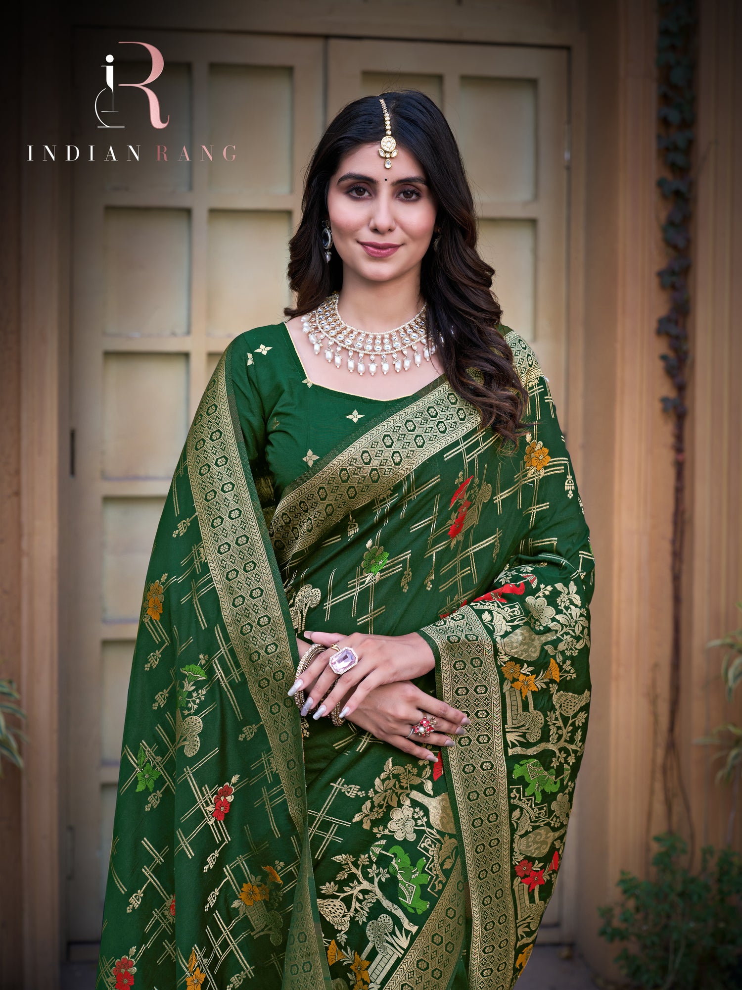 Elegant Pure Silk Green Color Latest Saree