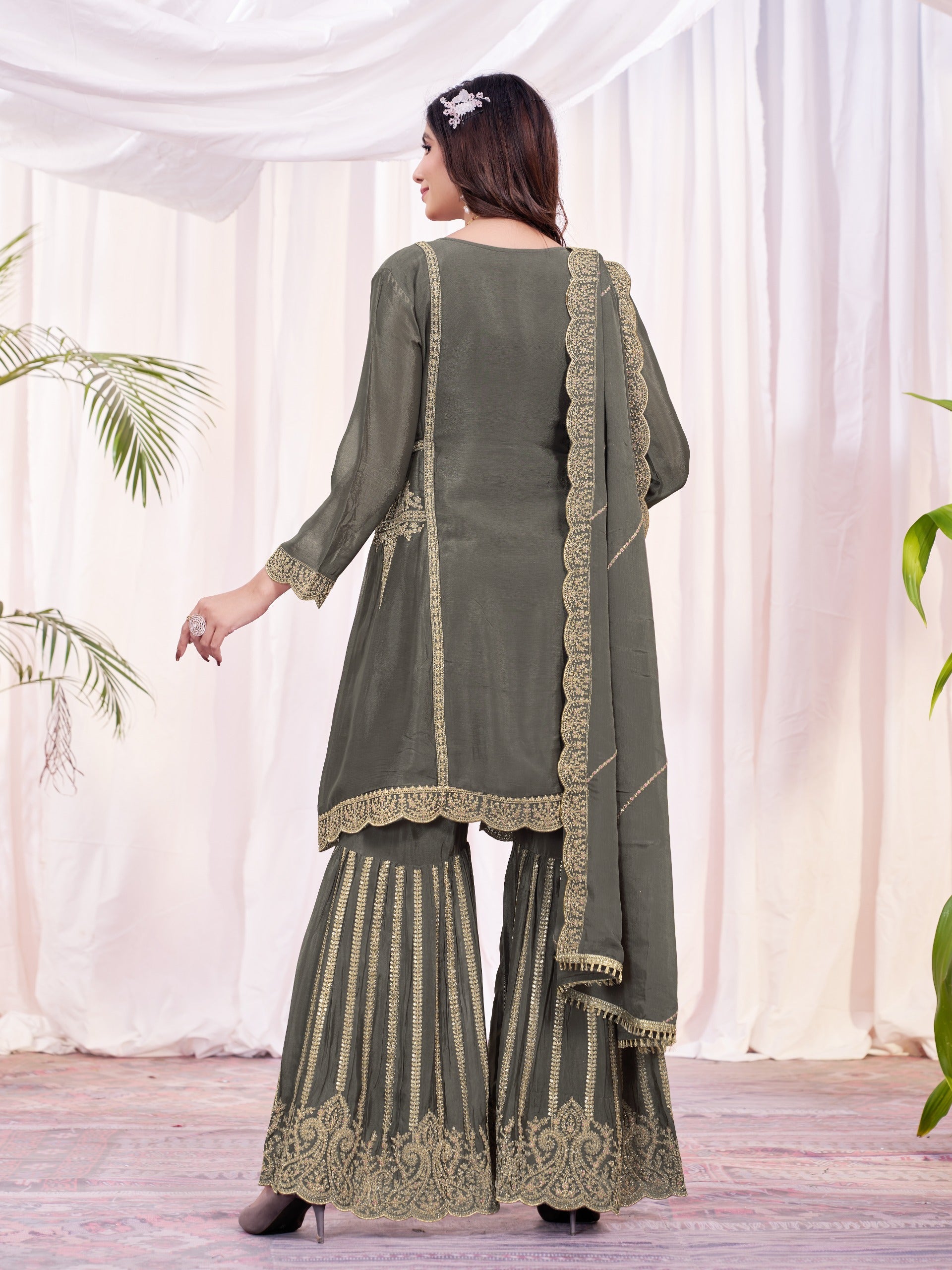 Attractive Grey Salwar Suit