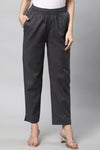 Relaxed Straight Leg Trousers ( Grey )