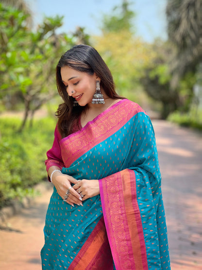 Paithani Soft Silk Latest Collection Blue Saree