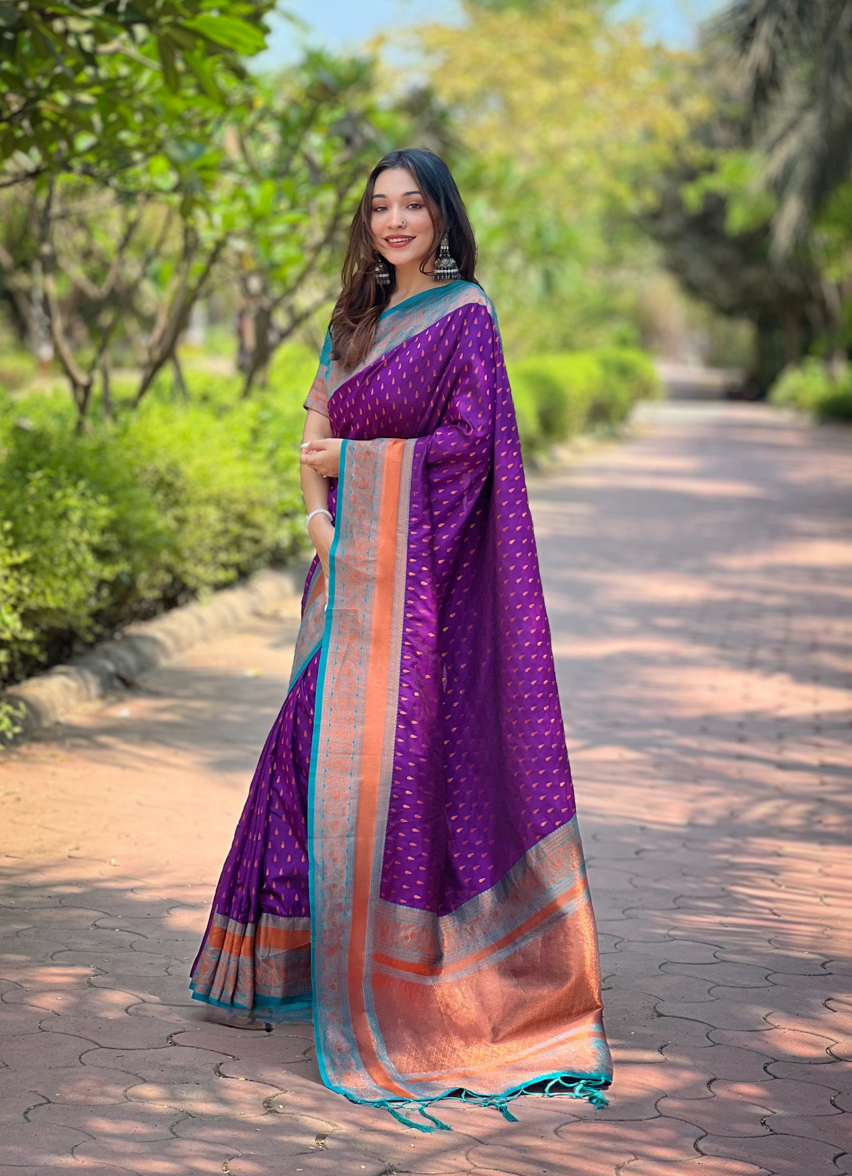 Classic Purple Color Paithani Soft Silk Saree