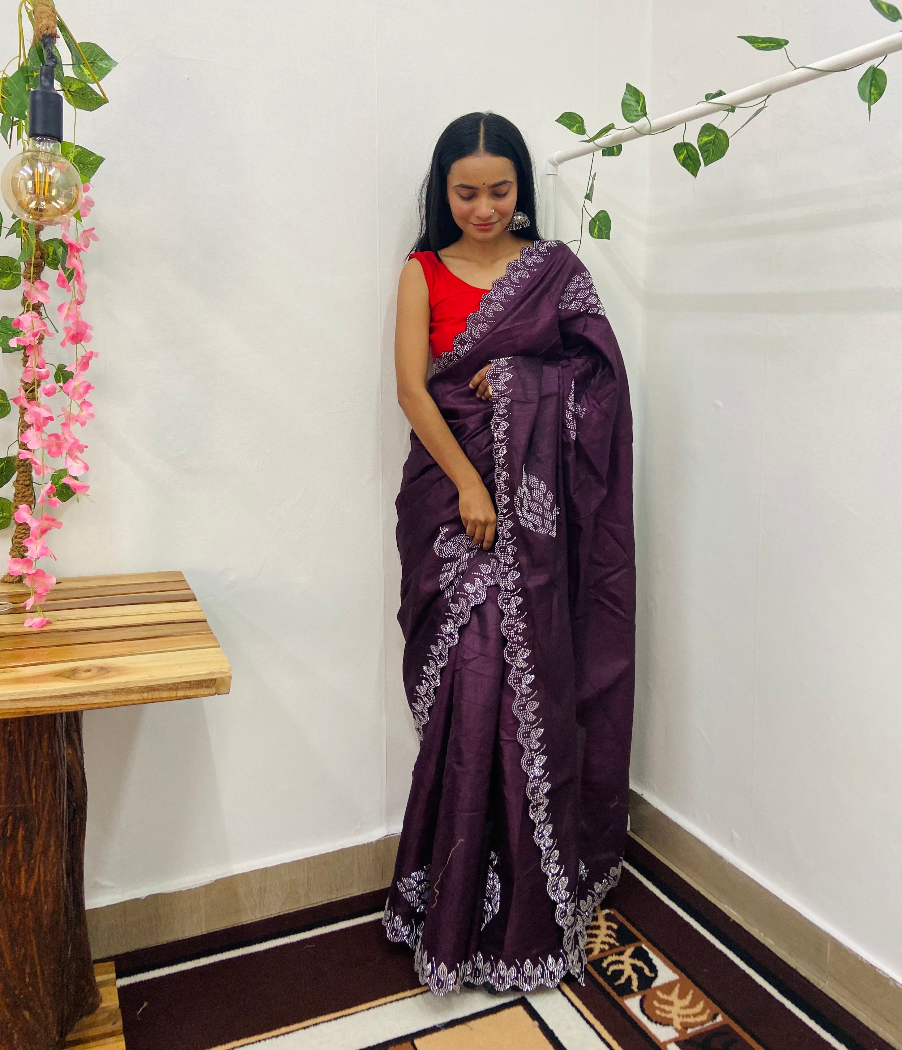 New Collection Purple Color Pure Dola Silk Saree