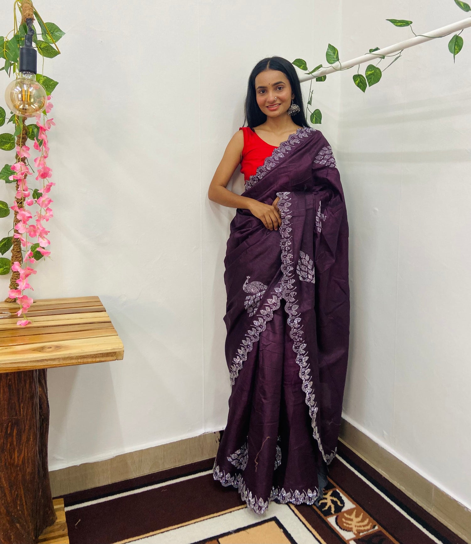 New Collection Purple Color Pure Dola Silk Saree